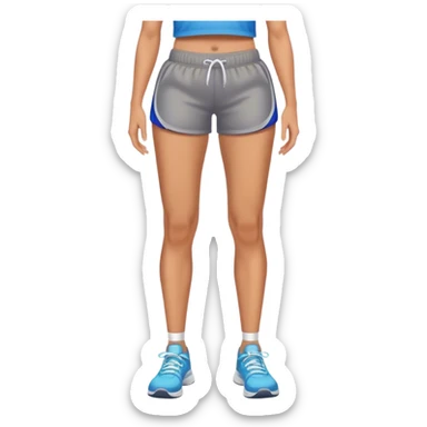 front view of full legs female with gym shorts sticker