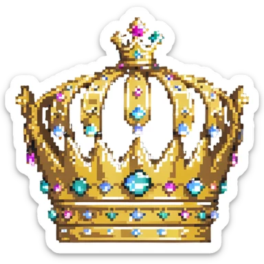 gold crown with jewels sticker