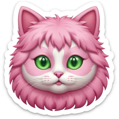 a cute pink cat icon sticker
