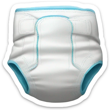 Plastic backed medical diaper used on underwear sticker