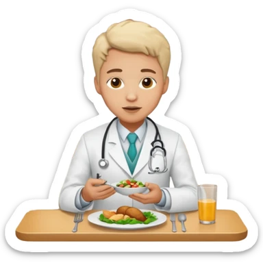 ligth doctor eating in restaurant full body sticker
