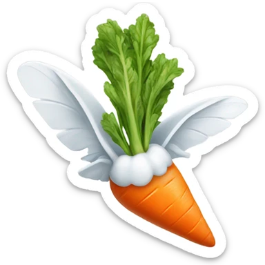 Flying carrot sticker