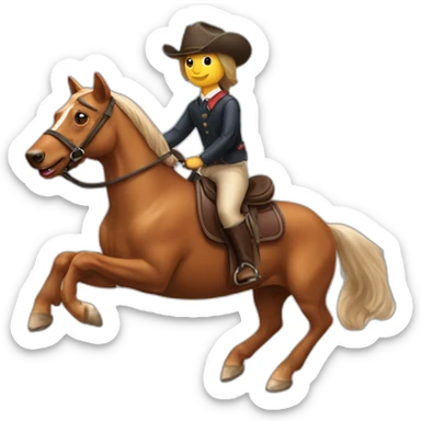 a dachshund riding a horse sticker