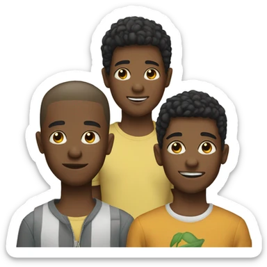 Group of three boys  sticker