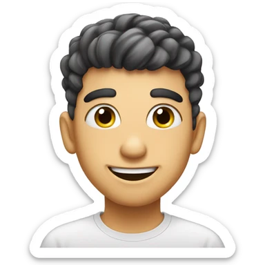 Happy big eyelashes blushing  sticker