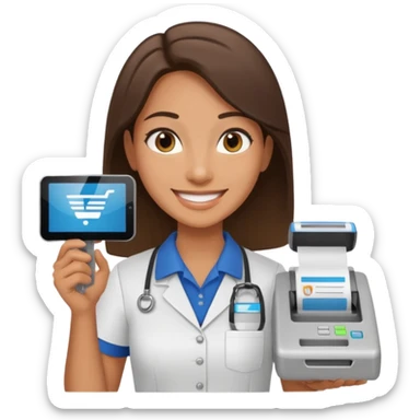 supermarket cashier sticker