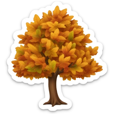 autumn tree with leaves falling  sticker
