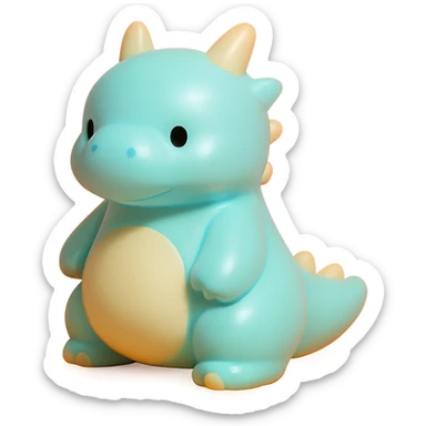 fantasy dragon, small and chubby, vinyl figure style sticker