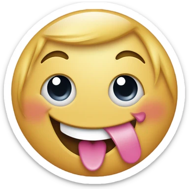 Flirty tongue out emoji sticker