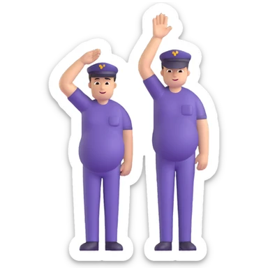 pregnant man saluting sticker