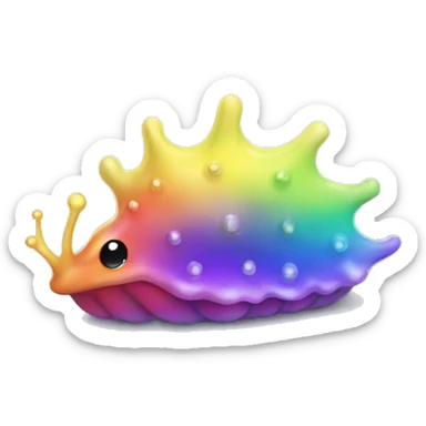 Kawaii rainbow metal sea slug sticker