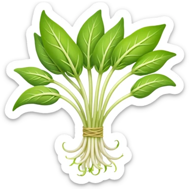 fresh soybean sprouts, cluster, pale white stems, yellow-green tips, long crisp, translucent, gentle curves, loose, no bowl, garnish, or water, soft lighting, emoji scale sticker