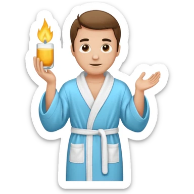Create a man in bathrobe  sticker