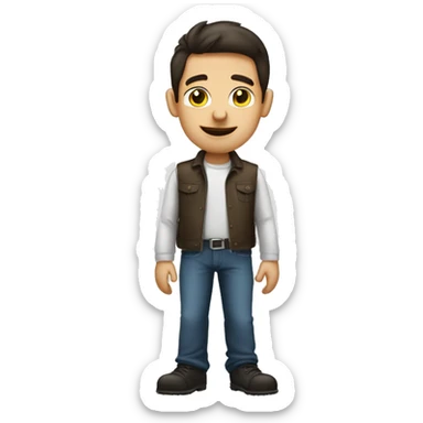 A brunette tall boy farting sticker