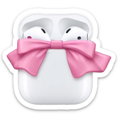 apple air pods with pink bow sticker