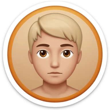 une personne de face avec des detail dans un rond  sticker