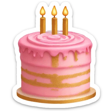 pink and gold cake sticker