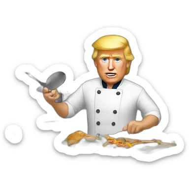 Trump cookin dinner sticker