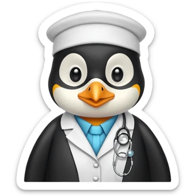 doctor penguin sticker
