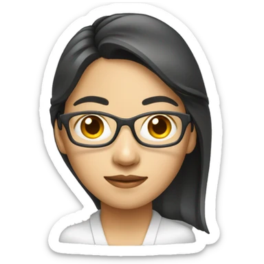 woman Asian data scientist with a computer  without glasses  sticker