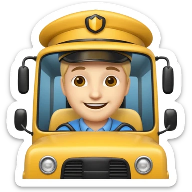 friendly expression bus driver emoji sticker