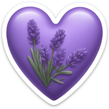 lavender heart sticker