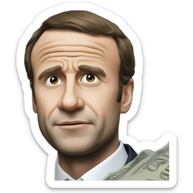 greedy macron money sticker