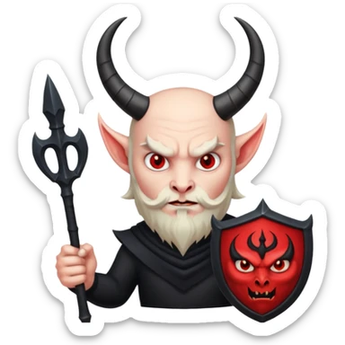 satan holding trident sticker