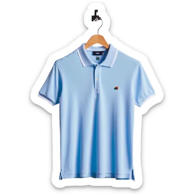 A short-sleeved polo shirt in a ribbed texture, front view sticker