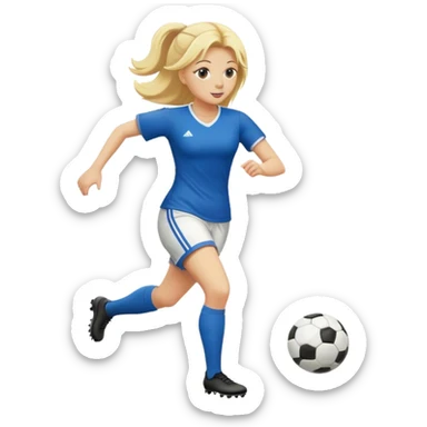 Blonde woman playing soccer  sticker