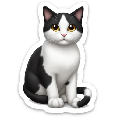 Black and white bicolor cat  sticker