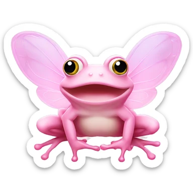 Light pink Fairy frog with wings sticker
