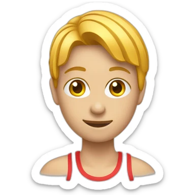 Personne qui est au toilette avec tenue de sport sticker