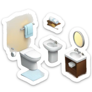 bathroom in the apartment isometric sticker