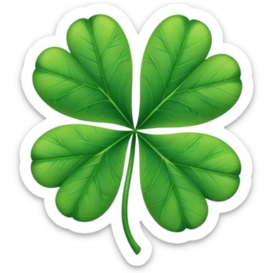 Hyperrealistic, isolated, high detail, four leaf clover. No emoji icons, no emoji symbols. sticker