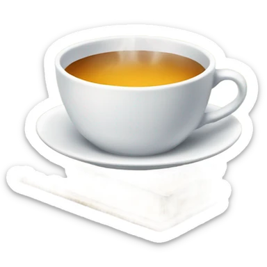 Tea cup with steam and open book sticker