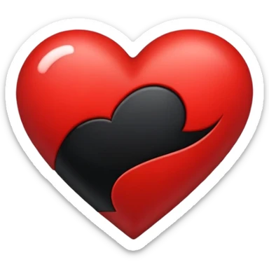 Corazón con rojo y negro sticker