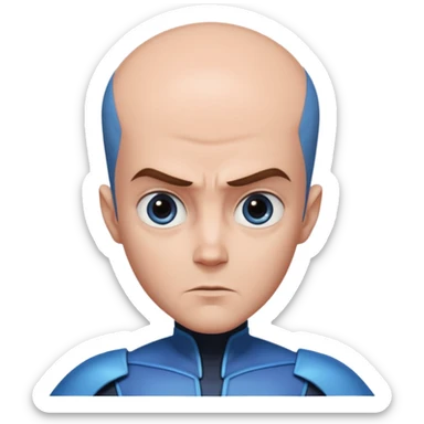 give me megamind character his forhead make it bigger sticker