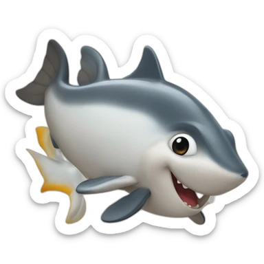 Chat qui chauvauche un dauphin sticker