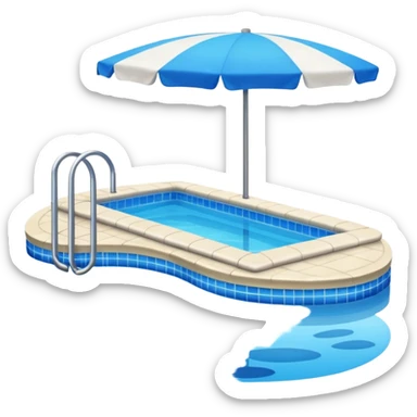  piscina con paisaje  sticker