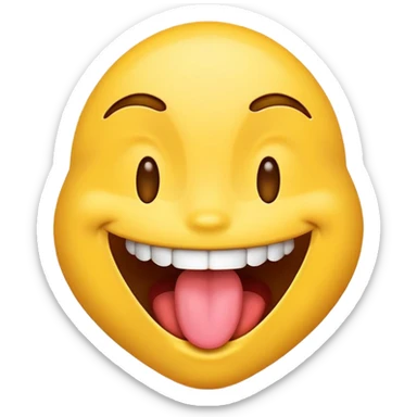 Emoji laughing with tongue wagging side to side sticker