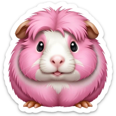 furry silly looking pink guinea pig sticker