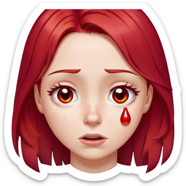 Cherry red hair girl crying  sticker