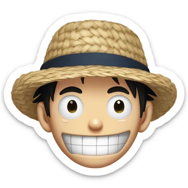 Straw hat luffy from one piece crying sticker