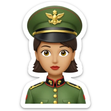 Green toy solider woman sticker