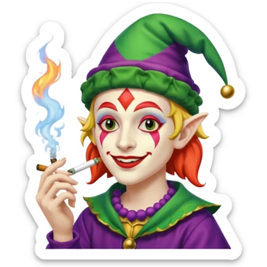 jester smoking weed sticker