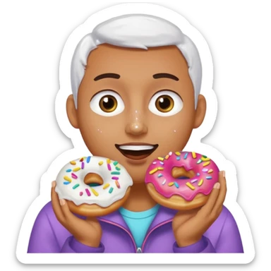 eating donuts sticker