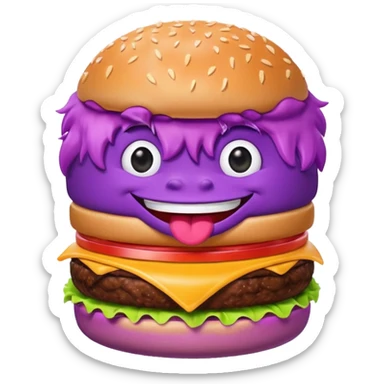Grimace eating  sticker