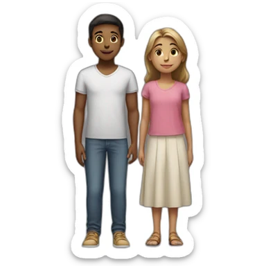 12 years old boy and girl standing next to each other sticker