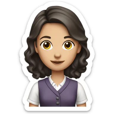young brunette kindergarten teacher  sticker